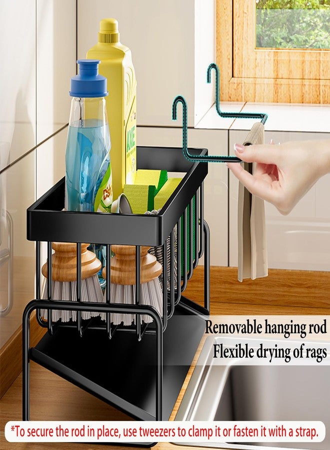 Dancepanda Sponge Holder for Kitchen Sink Suction,Sponge Caddy for Kitchen Sink Brush Holder Organizer - Image 3